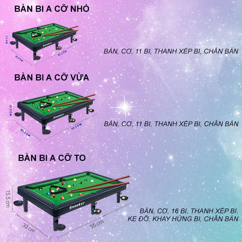 Bàn Bi A Mini Nhiều Kích Thước Cho Bé, Bàn Bida Chơi Theo Đội Nhóm, Đồ Chơi Vận Động Cực Chất