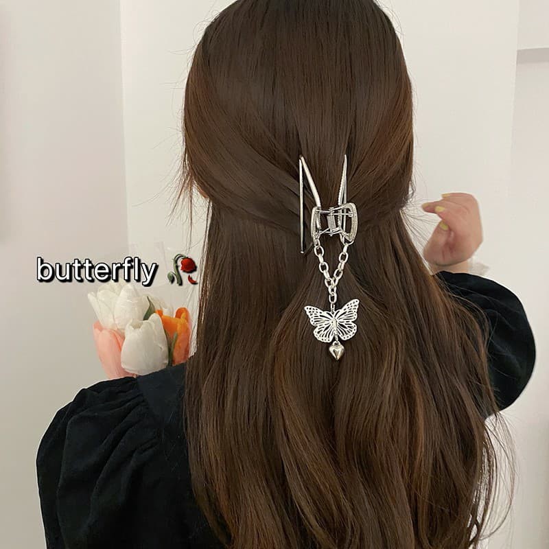 Kẹp tóc càng cua kim loại đính bướm 3D Butterfly hottrend