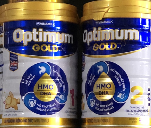 {Mẫu Mới} SỮA BỘT Optimum Gold HMO 1, 2 Lon 900gram