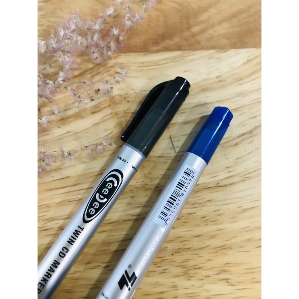 Bút lông dầu PM04, 2 đầu bút 0.4mm và 1mm