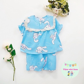 Đồ bộ tole lanh tay ngắn quần lửng cho bé gái size 13-33kg