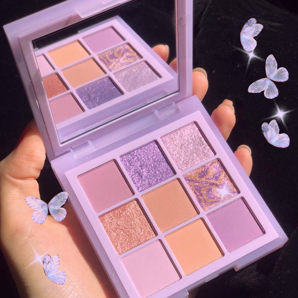 Bảng phấn mắt 9 màu xinh xắn tông màu tím phong cách pastel thời trang hàng nội địa Trung