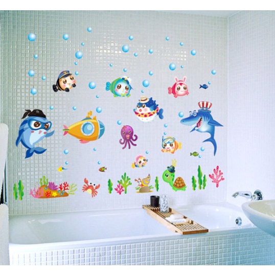 Decal dán tường động vật biển đại dương cho phòng của bé
