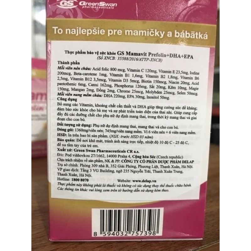 [ Kèm quà tặng ] Gs Mamavit - Bổ sung cho bà bầu và cho con bú | Thế Giới Skin Care