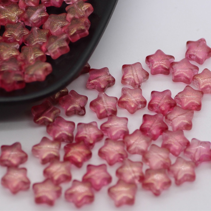 Bộ 50 Hạt Hình Ngôi Sao Năm Cánh Nhỏ 8mm Tự Làm Trang Sức