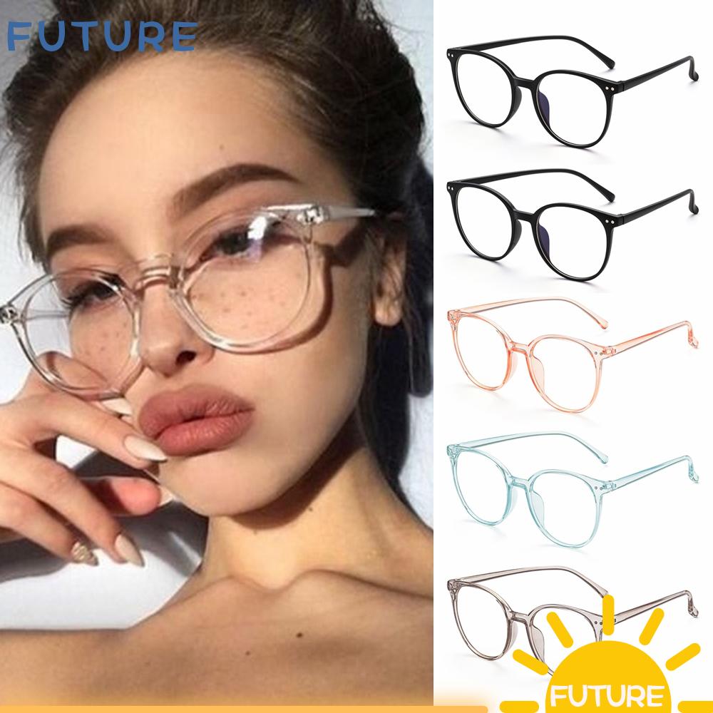 Mắt Kính Gọng Tròn Màu Xanh Dương Nhạt Phong Cách Vintage Thời Trang