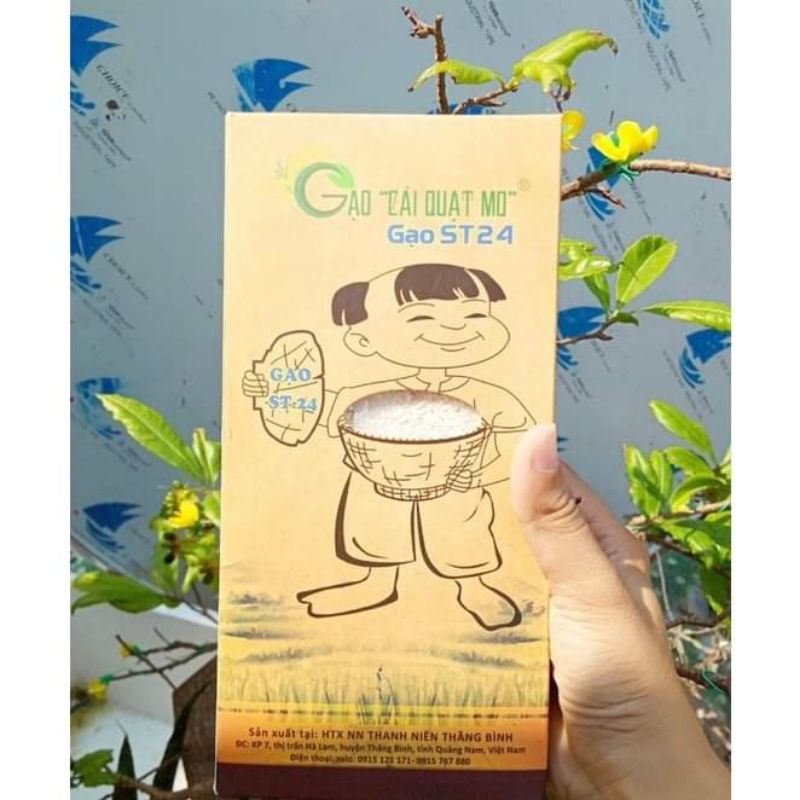 Gạo Lứt Đỏ, Gạo Trắng Cái Quạt Mở 1kg Cho Bé Ăn Dặm
