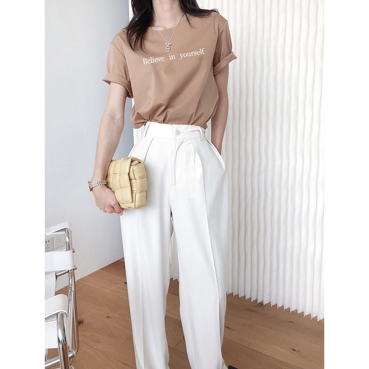 Áo thun nữ cổ tròn chất liệu cotton mềm mại form regular AR043 Miucho basic