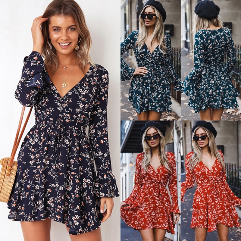 Đầm xòe tay dài thời trang dành cho nữ