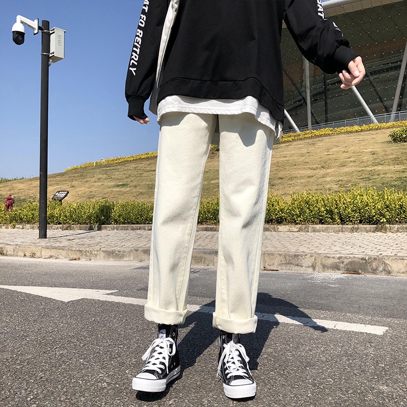 NRVP Quần Jean Dài Ống Rộng Thời Trang Hàn Quốc Cá Tính Cho Nữ