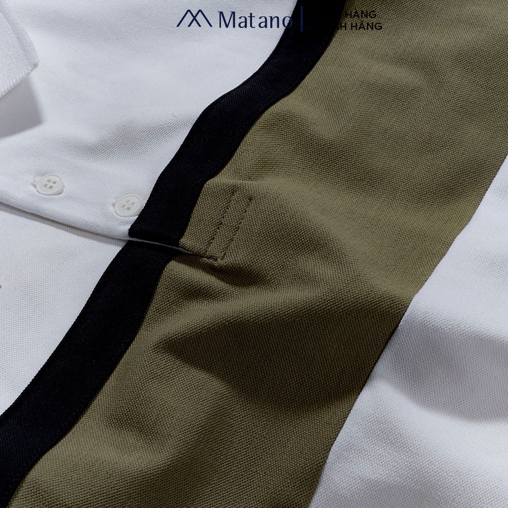 Áo polo nam cổ trụ bẻ MATANO PO033 phối sọc, tay ngắn đẹp, vải cá sấu thấm mồ hôi, thoáng mát, co giãn