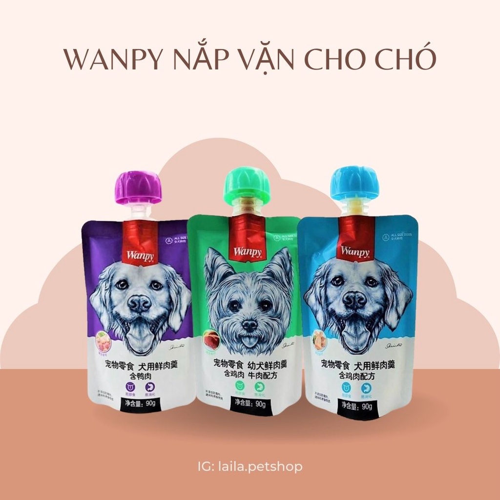 Súp thưởng Wanpy có nắp vặn cho chó gói 90gr