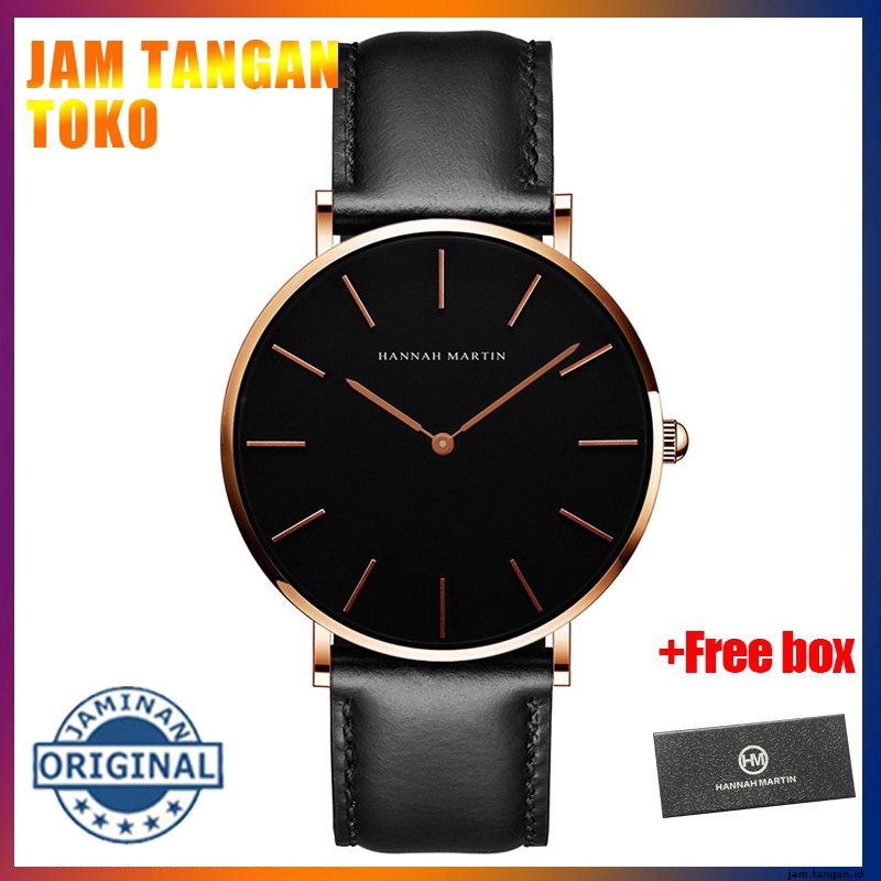 Đồng hồ NAM Hannah Martin 100% Original Men's Watches Fashion Quartz Stainless steel Boy Leather Watch COD Waterproof Wrist watches Gift Birthday Ch02