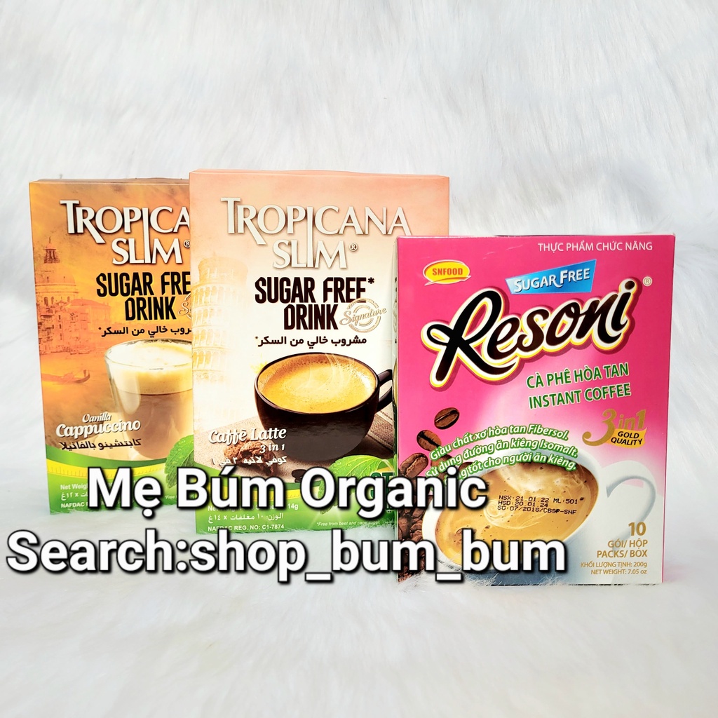 Combo 3 loại cafe ăn kiêng hòa tan tiện lợi chuyên dành cho người tiểu đường, ăn kiêng, giảm cân