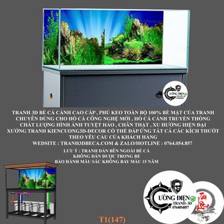 Tranh dán hồ cá 3d , hồ cá rồng , la hán , cá dĩa …