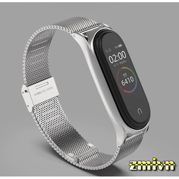 Dây đeo kim loại dành cho Xiaomi Miband 3 Miband 4 (bản Plus)