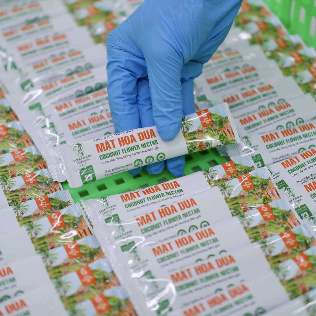 Mật Hoa Dừa Cạn Hữu Cơ Dạng Gói, Hộp 12gói x15g Sokfarm - Xanhsam Organic