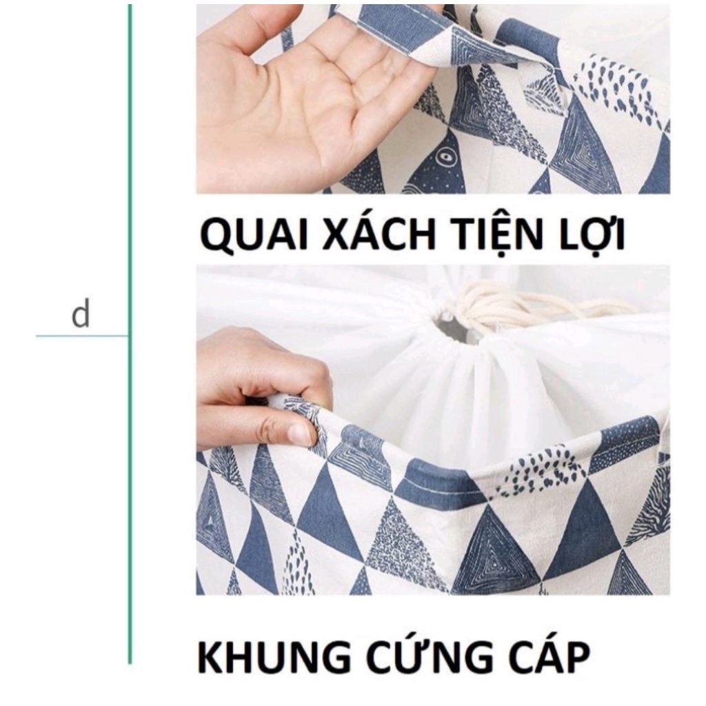 Túi vải đựng đồ đa năng, hộp đựng quần áo cỡ lớn 100 lít 50X50X40 cm kiểu dáng xinh xắn