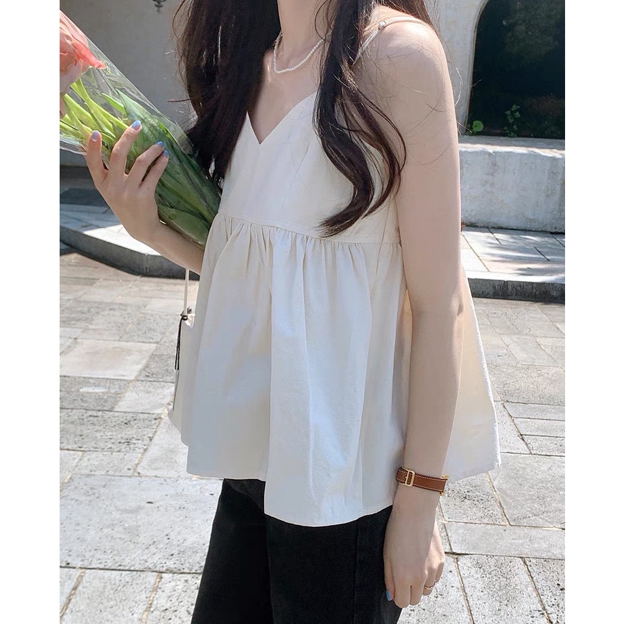 𝗺𝗶𝗲 𝘀𝘁𝘂𝗱𝗶𝗼 - HÀNG CÓ SẴN Áo 2 dây camisole xẻ ngực tiểu thư