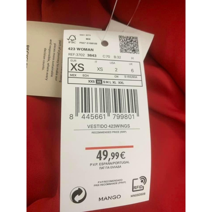 Đầm Đỏ Sơ Mi M.a.n.g.o