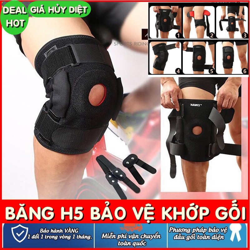 Bó Gối H5 Cao Cấp Cải Tiến, Băng Gối Bảo Vệ Đứt Dây Chằng Chéo Chính Hãng Aolikes A7907