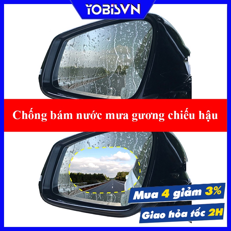 Miếng Dán Gương Kính Ô tô Xe Máy Bộ Dán NANO Chống Mưa Chống Đọng Nước Mờ