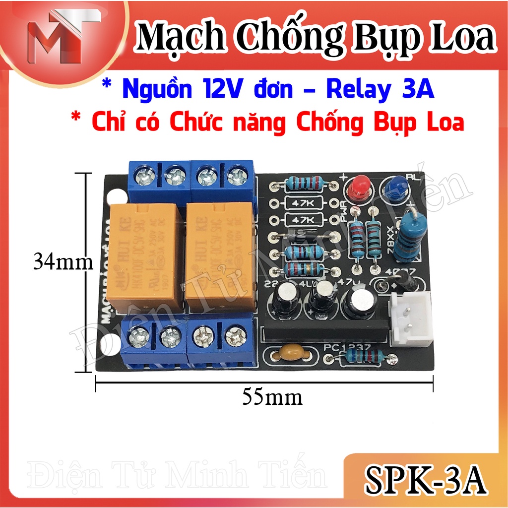 ✅ Mạch Chống Bụp Loa Mini - Nguồn Đơn 12V