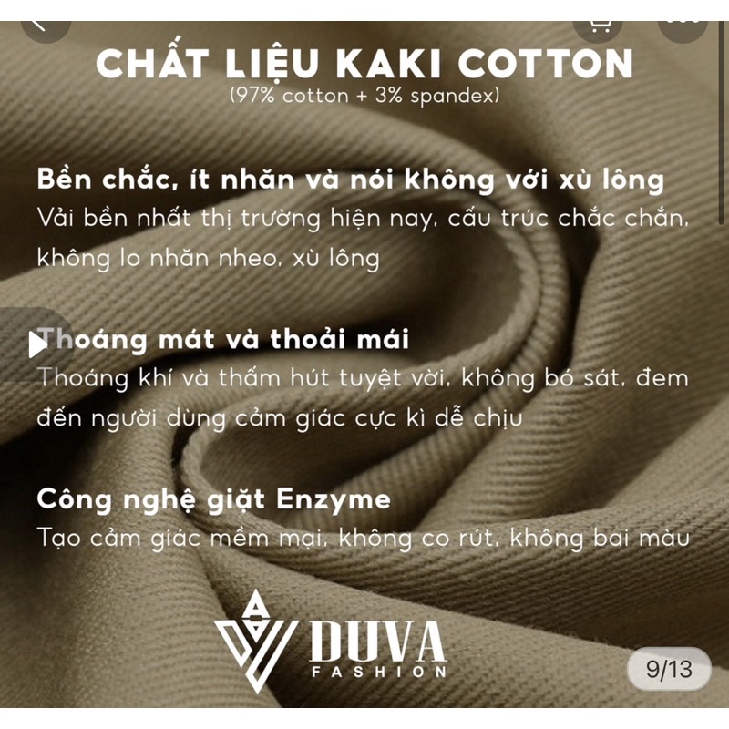Quần kaki túi hộp duva chính hãng