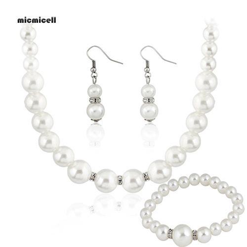 Bộ Trang Sức Đính Ngọc Trai Nhân Tạo Thời Trang Dành Cho Nữ