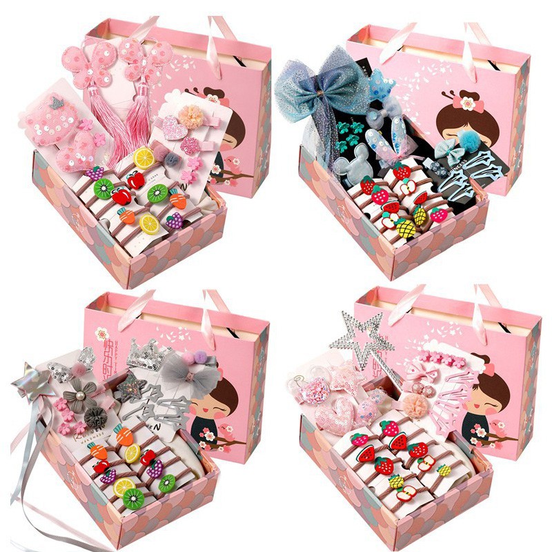 Bộ Phụ Kiện Tóc 26 Món Nhiều Kiểu Dáng Xinh Xắn Cho Bé Gái