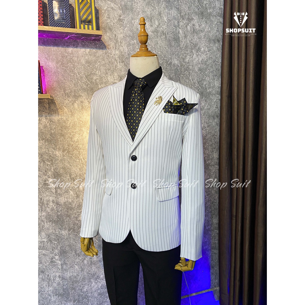 Vets nam Hàn Quốc kẻ sọc trắng-Shop Suit
