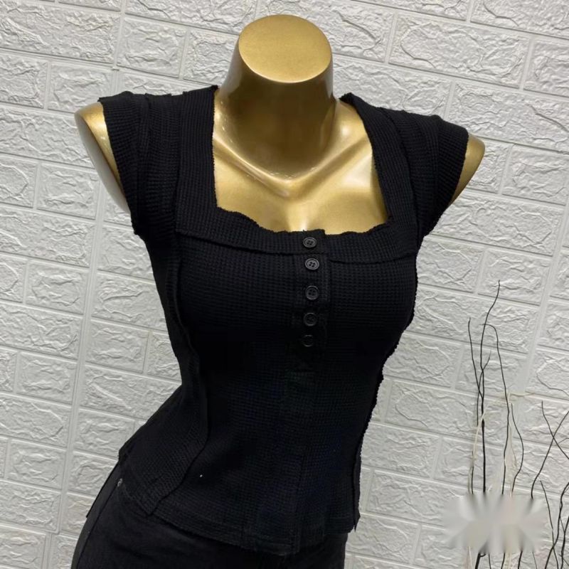 Áo Dệt Kim Sát Nách Ôm Dáng Phong Cách Hàn Quốc Cho Nữ
