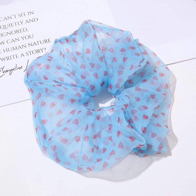 Chun cột tóc vải voan Scrunchie siêu to