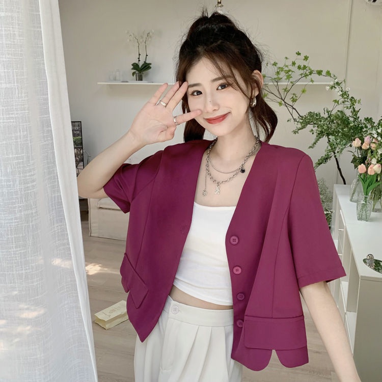 Áo Khoác Vest Ngắn Thời Trang Mùa Hè Phong Cách Hàn Quốc Cho Nữ