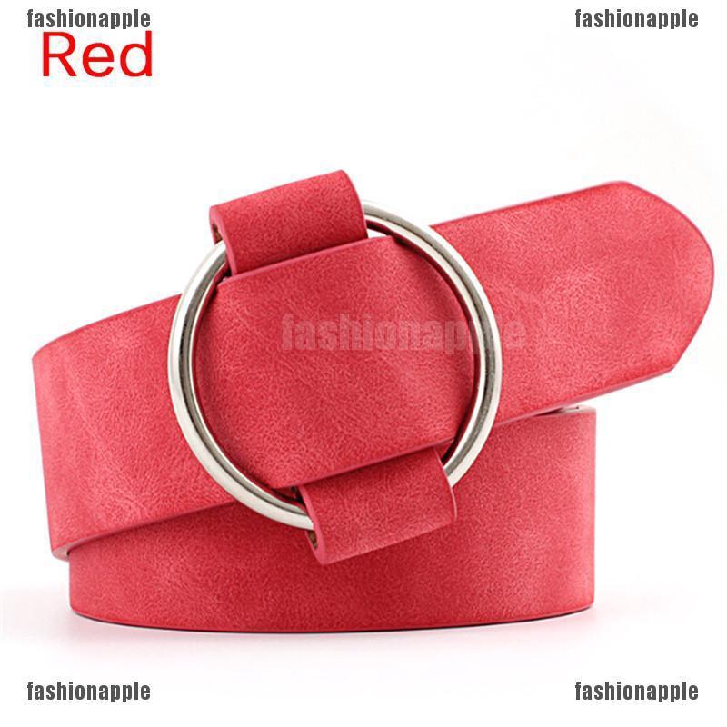 Thắt Lưng Da Khóa Tròn Kim Loại Phong Cách Boho Cổ Điển Cho Nữ