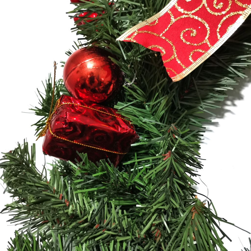 Vòng nguyệt quế giáng sinh treo cửa trang trí noel 2 chiều 51cm hàng Việt Nam chất lượng cao