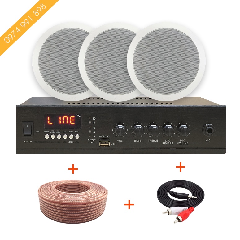 Bộ loa âm trần nghe nhạc giải trí gia đình, quán cafe, nhà hàng, siêu thị, spa...