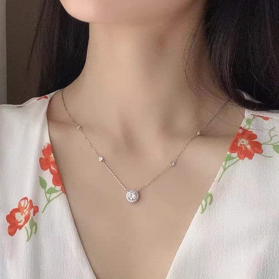 Dây Chuyền Bạc Mặt Tròn Ngôi Sao Thời Trang