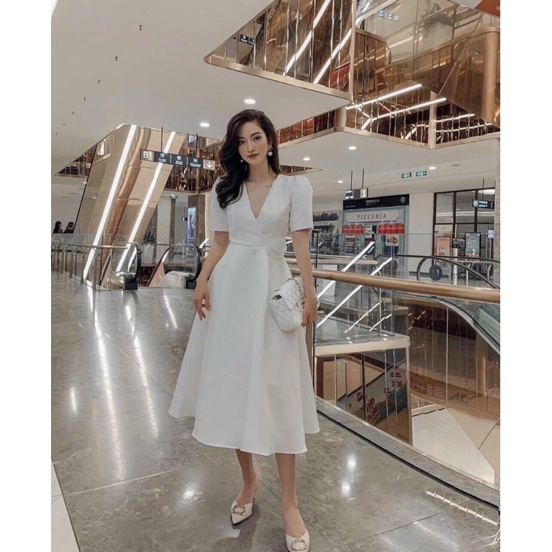 Đầm thiết kế cổ V cổ điển sang trọng LISA DRESS