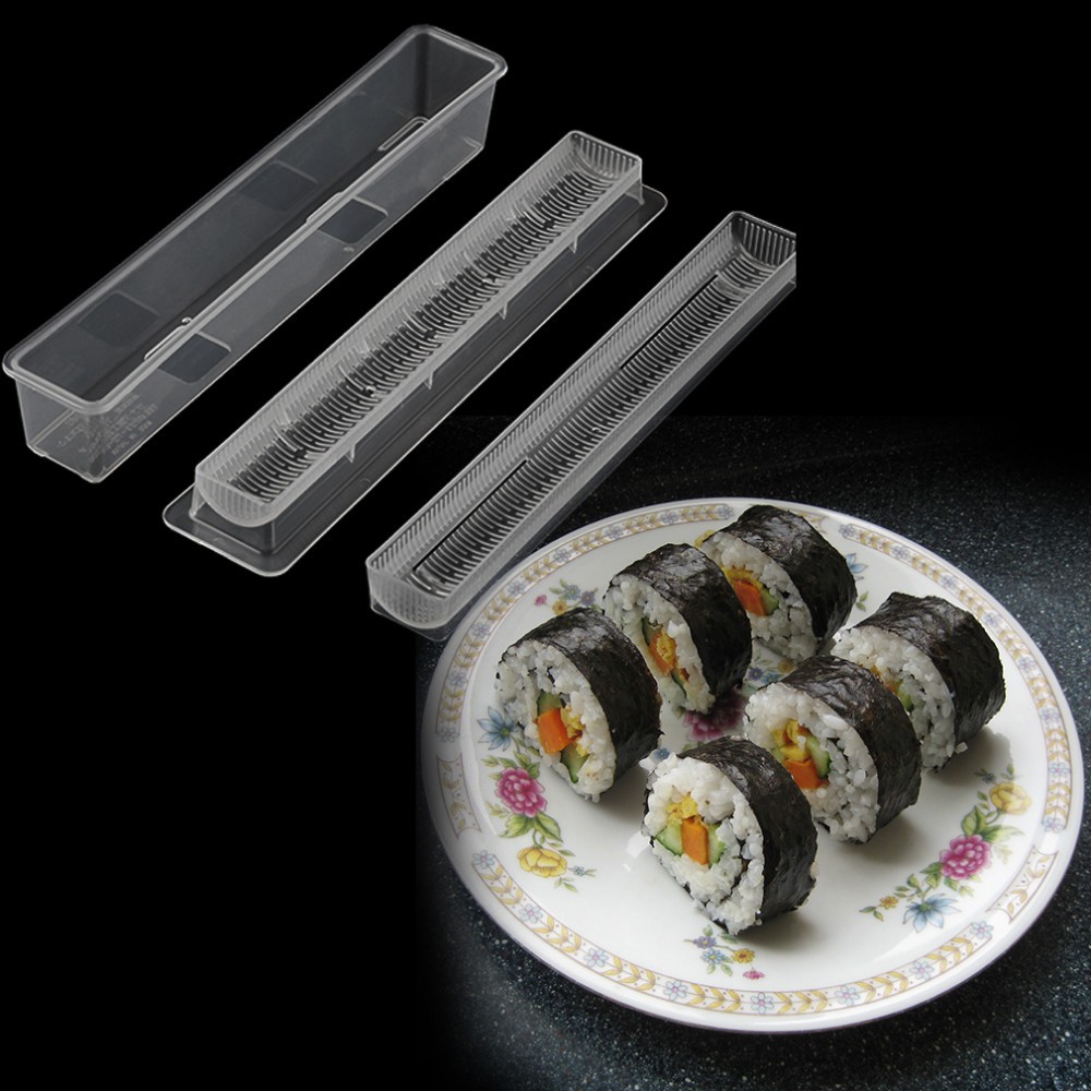 CONOPERY Bộ 3 khuôn dụng cụ làm cơm cuộn sushi chống dính