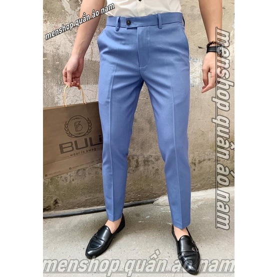{Giá tốt} quần tây âu nam form hàn quốc màu xanh dương nhạt, chất vải đẹp, ko nhăn, ko xù, ko bay, màu