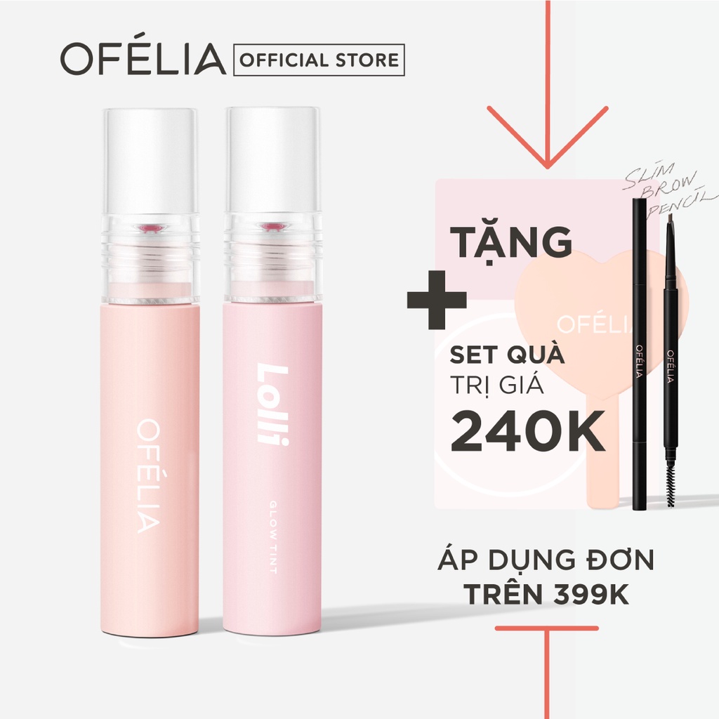 [Mã FMCGMALL -8% đơn 250K] Set 2 Son OFÉLIA Lolli Glow Tint (2x3.9g)