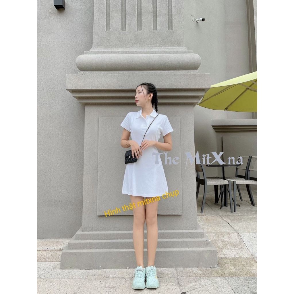 Đầm ôm body co giãn cổ polo - ảnh thật mẫu Shop chụp | BigBuy360 - bigbuy360.vn