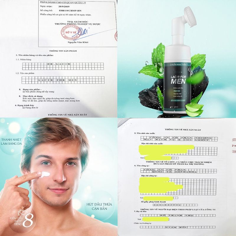 Sữa Rửa Mặt Nam Lacir For Men Thương Hiệu  lamer care Dr.Lacir
