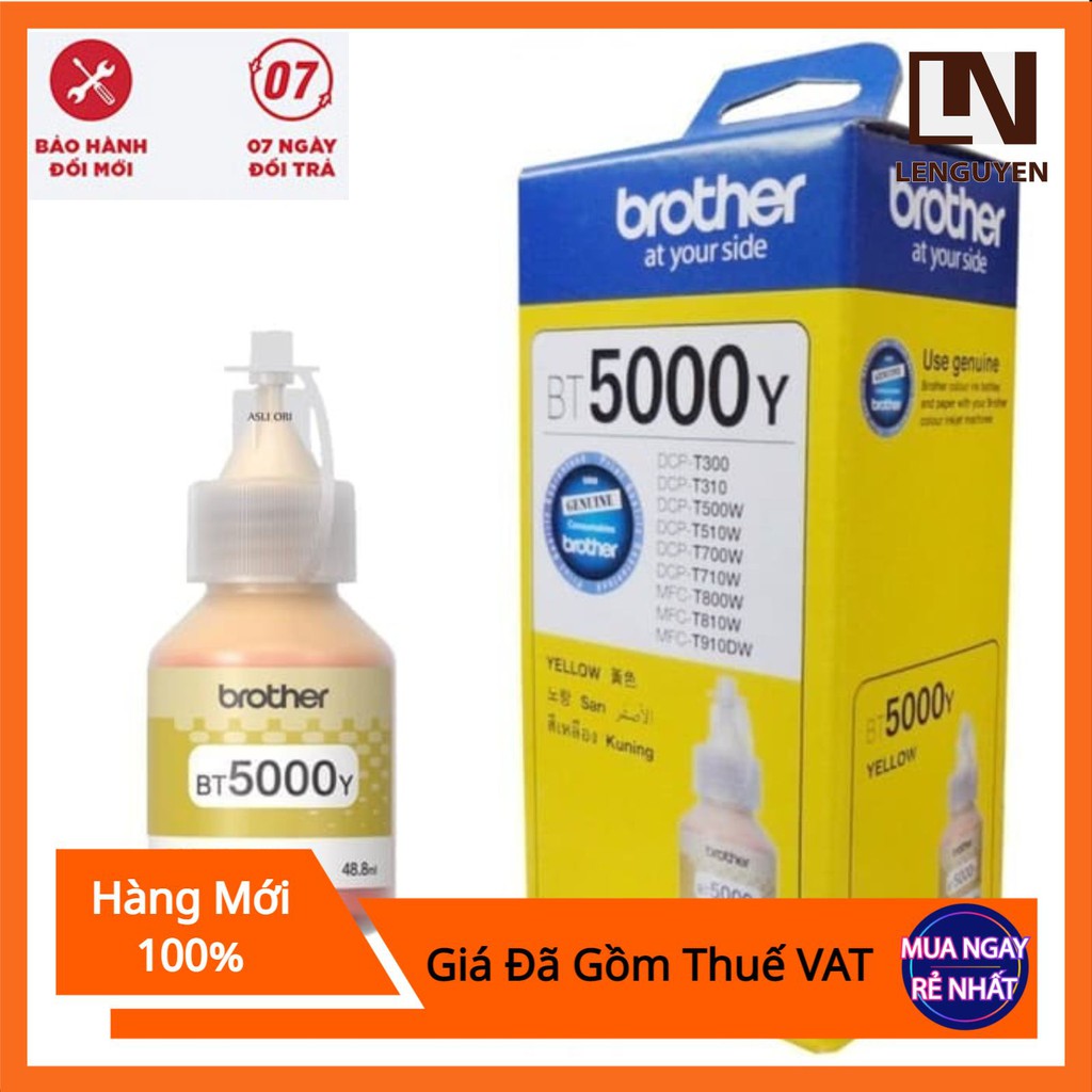 Bộ 4 màu mực máy in Brother DCP T300, T500W, T700W, MFC T800W | Mực Brother BT6000BK, BT5000C, 5000Y, 5000M chính hãng