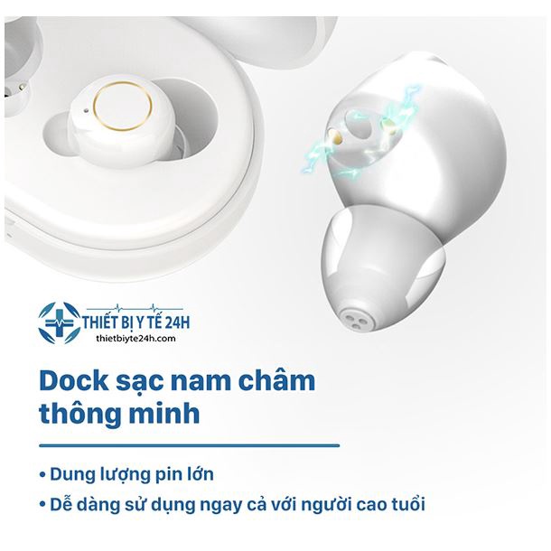 Tai Nghe Trợ Thính Cho Người Già, Máy Trợ Thính Hai Tai Không Dây Siêu Nhỏ Goodmi GM-305