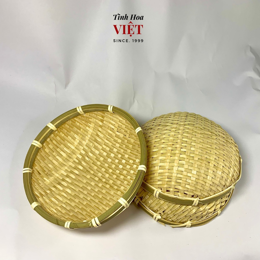 Rổ tre tròn mini, mẹt đựng đồ ăn, hạt hướng dương, đồ ăn vặt quán cafe D15cm decor xinh