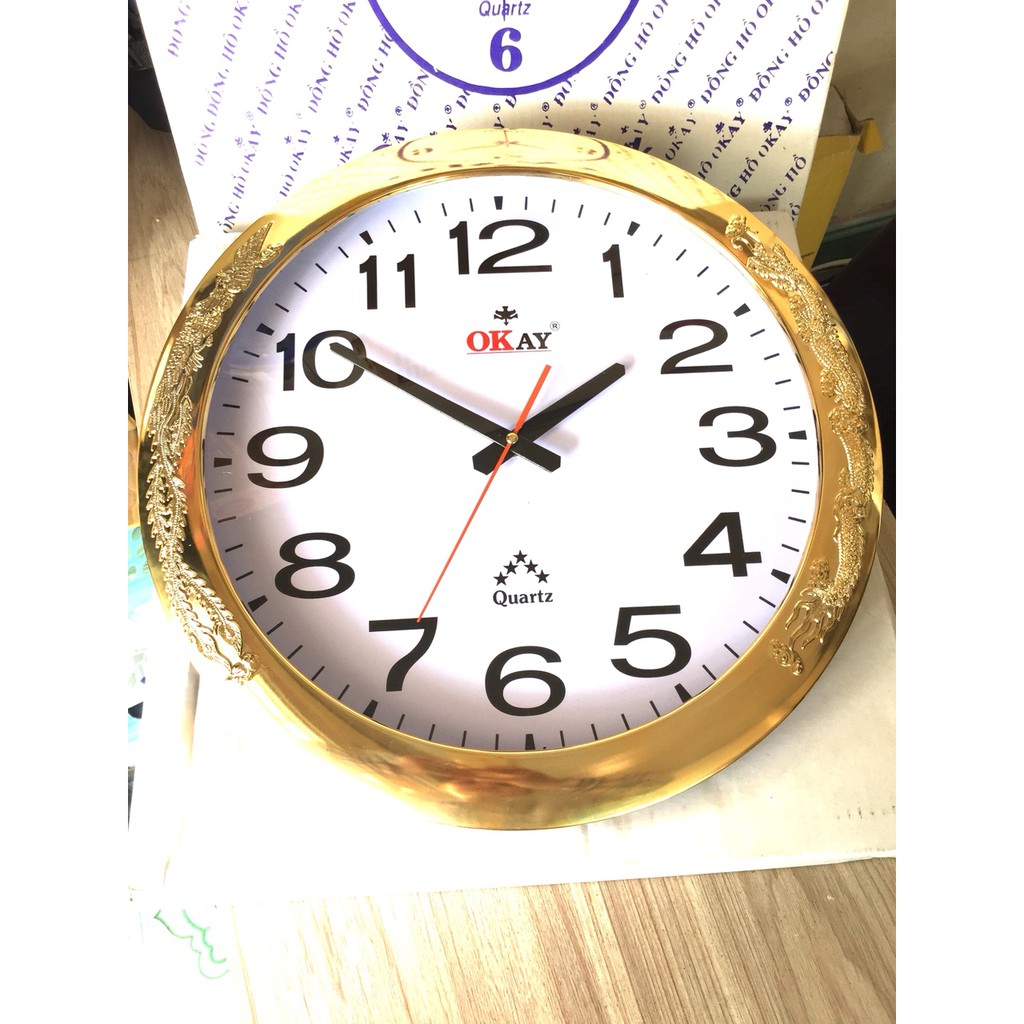 Đồng hồ treo tường OKAY 130 viền con rồng 43cm- MSCLV