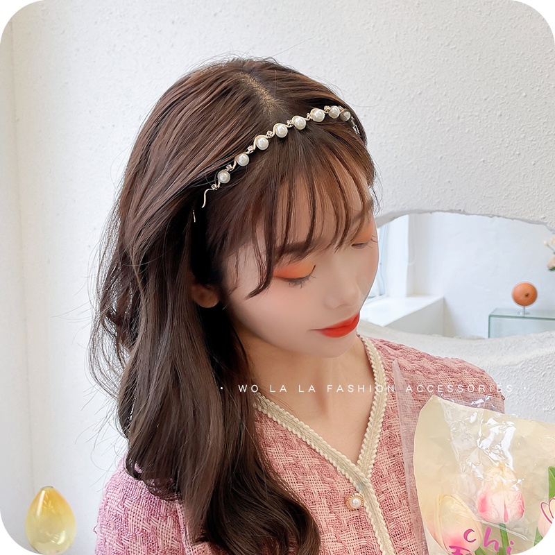 Korean Pearl Headband Simple and Sweet Lady's Wave Hairband
