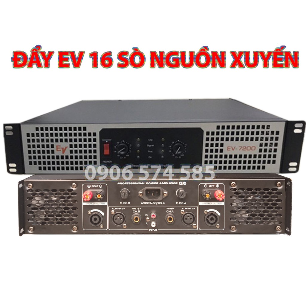Cục đẩy Maind công suất EV7200 16 sò nguồn xuyến - Bộ khuếch đại âm thanh 400w